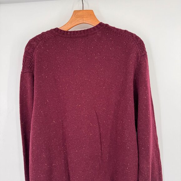 Roundtree & Yorke mens Burgundy Cable  V-Neck Sweater size XL Cotton Wool new - Picture 8 of 12